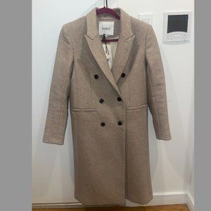 BA&SH LONG STRAIGHT COAT ISEE - BEIGE - SIZE 0 - BRAND NEW WITH TAGS